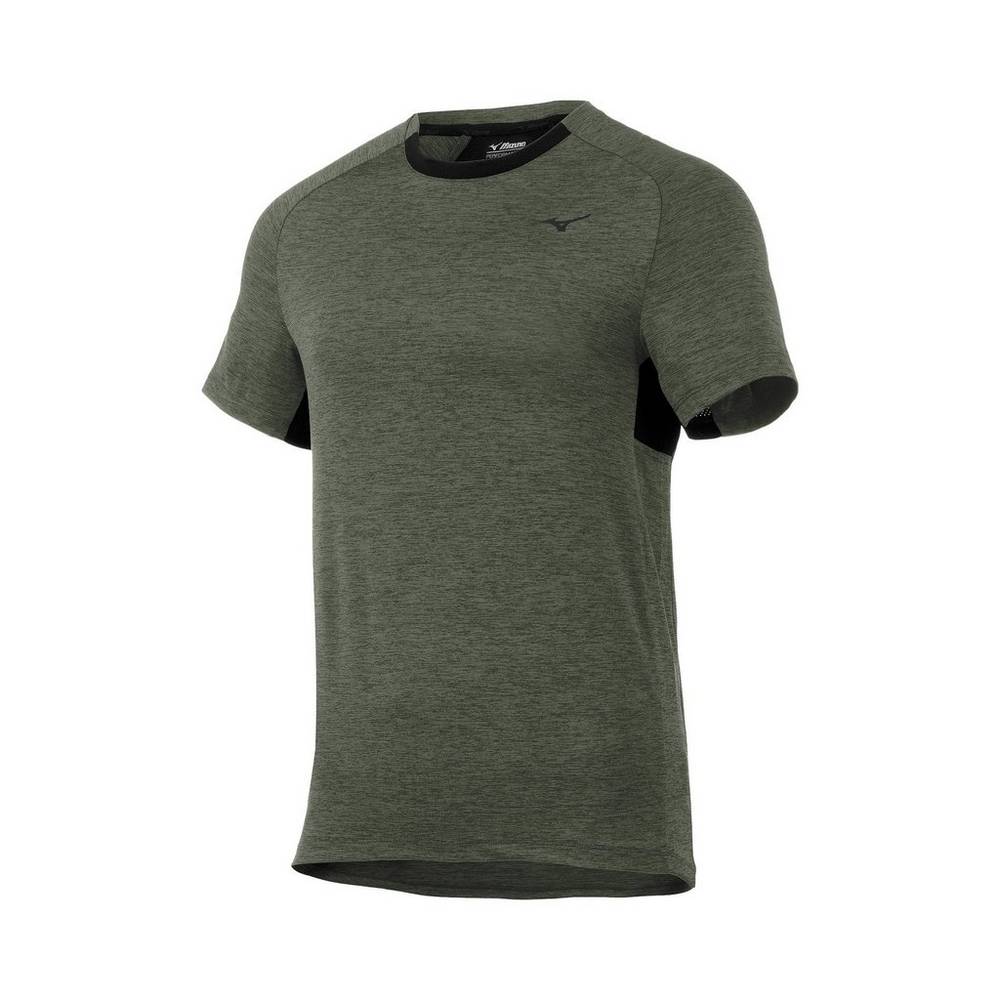 Camisetas Mizuno Alpha Short Sleeve Para Hombre Verdes 1208465-GC